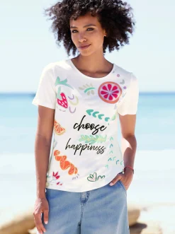 Print-Shirt mit Lettering