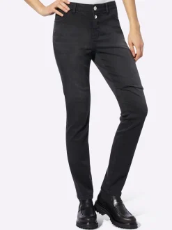Röhrenjeans mit Nieten