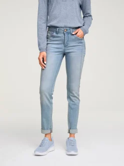 Röhrenjeans mit Power-Mesh-Einsatz