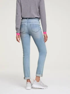 Röhrenjeans mit Power-Mesh-Einsatz