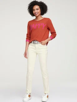 Röhrenjeans mit Power-Mesh-Einsatz