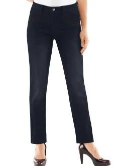 Röhrenjeans mit Zipper an Gesäßtaschen