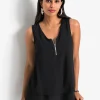 Ärmellose Bluse im Lagen-Look