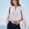 Ärmellose Bluse mit Schmuck-Detail
