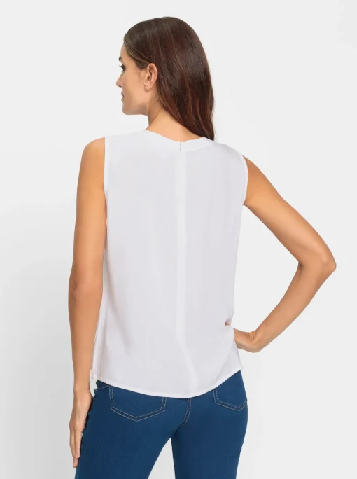 Ärmellose Bluse mit Schmuck-Detail