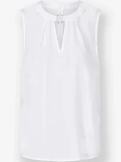 Ärmellose Bluse mit Schmuck-Detail