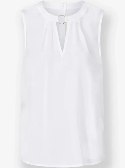 Ärmellose Bluse mit Schmuck-Detail