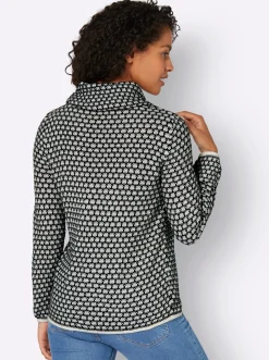 Rollkragenpullover mit 2-farbigem Strickmuster