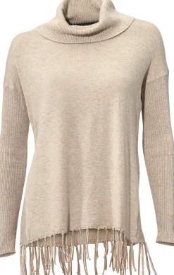 Rollkragenpullover mit Fransen