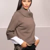 Rollkragenpullover mit 3/4-langen Raglan-Ärmeln