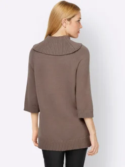 Rollkragenpullover mit 3/4-langen Raglan-Ärmeln