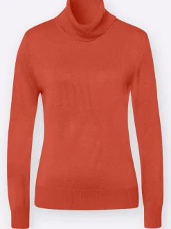 Rollkragenpullover mit Ripp-Bündchen