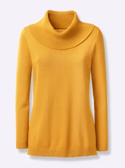 Rollkragenpullover mit Schlitz hinten