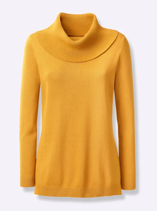 Rollkragenpullover mit Schlitz hinten