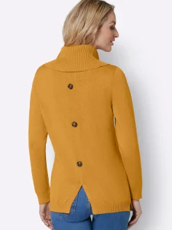 Rollkragenpullover mit Schlitz hinten