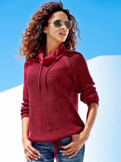 Rollkragenpullover mit Tunnelzug und Bindeband