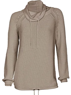 Rollkragenpullover mit Tunnelzug und Bindeband