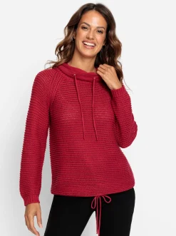 Rollkragenpullover mit Tunnelzug und Bindeband