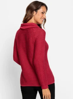 Rollkragenpullover mit Tunnelzug und Bindeband