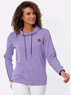 Rollkragenshirt mit Kontrast-Paspeln