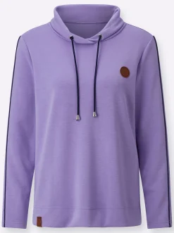 Rollkragenshirt mit Kontrast-Paspeln