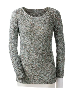 Rundhalspullover mit Multicolor-Garn