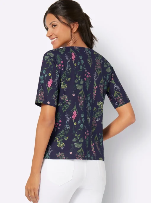 Rundhalsshirt im floralen Dessin