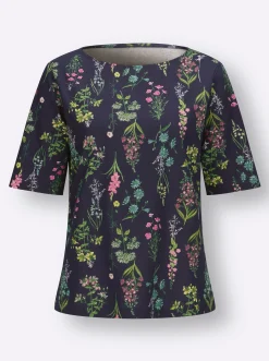 Rundhalsshirt im floralen Dessin