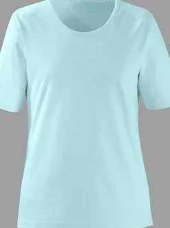 Rundhalsshirt in geradem Schnitt