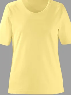Rundhalsshirt in geradem Schnitt