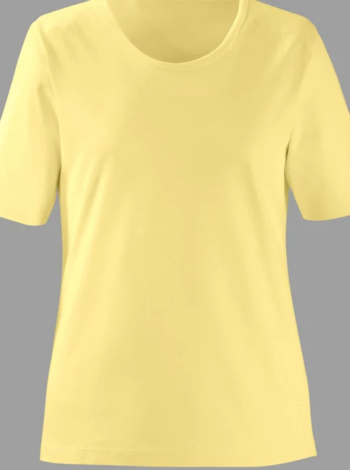 Rundhalsshirt in geradem Schnitt