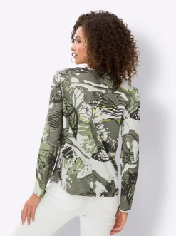 Rundhalsshirt mit abgerundetem Saum