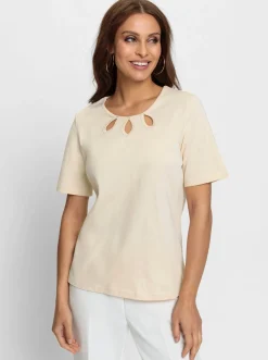 Rundhalsshirt mit Cut-outs