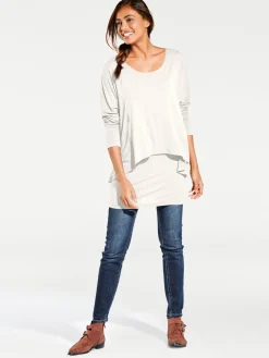 Rundhalsshirt mit Fledermaus-Ärmeln