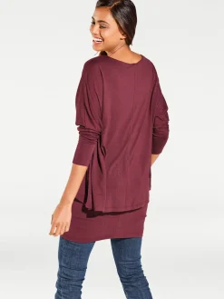 Rundhalsshirt mit Fledermaus-Ärmeln
