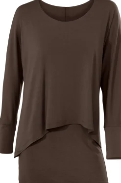 Rundhalsshirt mit Fledermaus-Ärmeln