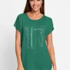 Rundhalsshirt mit Glitzersteinchen