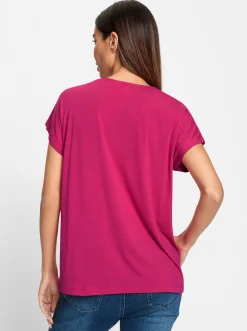 Rundhalsshirt mit Glitzersteinchen
