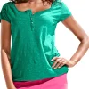 Rundhalsshirt mit Gummizug-Bund