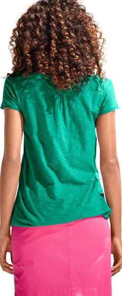 Rundhalsshirt mit Gummizug-Bund