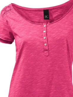 Rundhalsshirt mit Gummizug-Bund