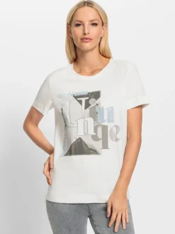 Rundhalsshirt mit Lettering-Motiv