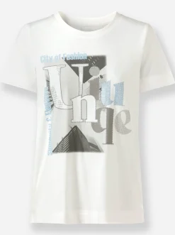 Rundhalsshirt mit Lettering-Motiv
