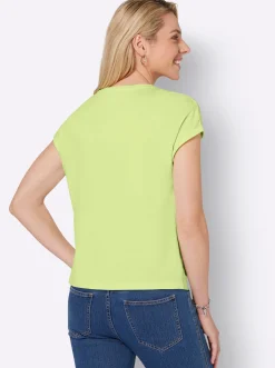 Rundhalsshirt mit Lochstickerei