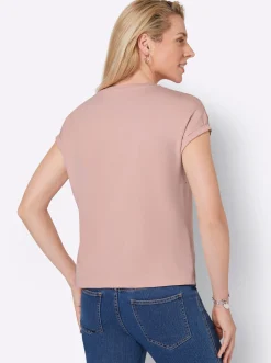 Rundhalsshirt mit Lochstickerei