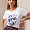 Rundhalsshirt mit Print-Dessin