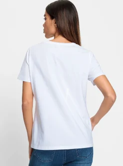 Rundhalsshirt mit Print-Dessin