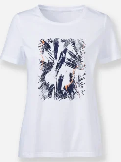 Rundhalsshirt mit Print-Dessin