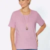 Rundhalsshirt mit Satin-Paspelierung