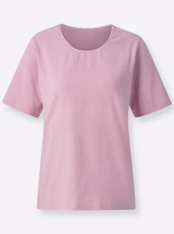 Rundhalsshirt mit Satin-Paspelierung
